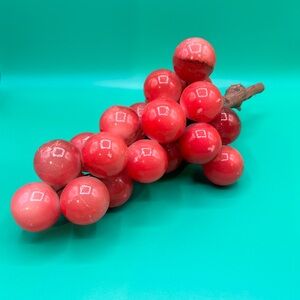 Red Stone Grape Cluster w/ Wood Stem Mid-Century